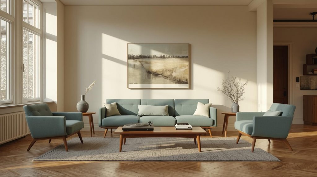 Creer une image dun interieur dappartement moderne des annees 1950