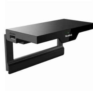 Accessoire de caméra Yealink noir avec port USB, conçu pour les systèmes de visioconférence.