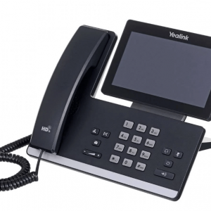 Un téléphone de bureau Yealink avec écran tactile et clavier numérique, idéal pour les communications professionnelles.