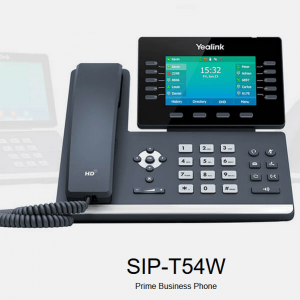 Téléphone Yealink SIP-T54W avec écran coloré et fonctionnalité HD, conçu pour un usage professionnel.
